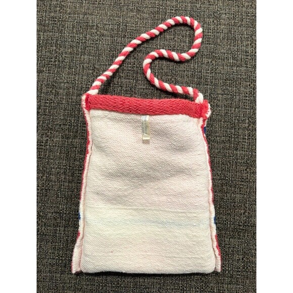 UNBRANDED Red White Blue Stars Greek Woven Vintage Hippie Tote Crossbody Bag - Picture 5 of 7